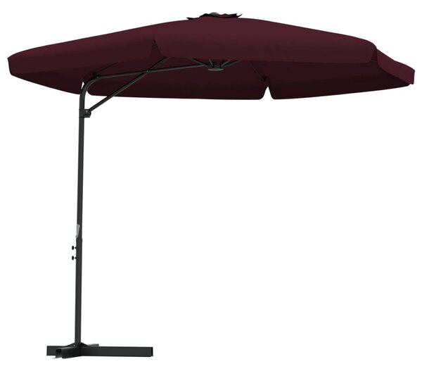 Vrtni suncobran s čeličnim stupom 300 cm bordo - Crvena / N/A