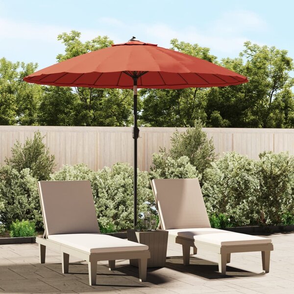 Vanjski suncobran s aluminijskim stupom 270 cm terakota - Smeđa / N/A