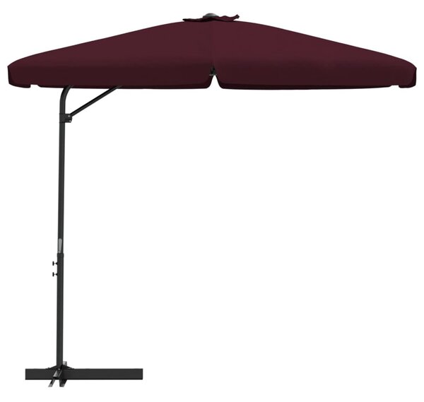 Vrtni suncobran s čeličnim stupom 300 cm bordo - Crvena / N/A