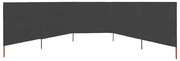 Vjetrobran s 5 panela od tkanine 600 x 80 cm antracit - Antracitno siva / 600 x 80 cm