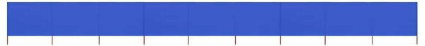 Vjetrobran s 9 panela od tkanine 1200 x 120 cm azurno plavi - Plava / 1200 x 120 cm