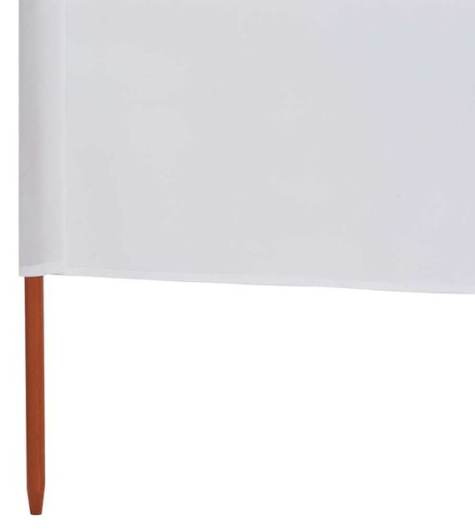 Vjetrobran s 3 panela od tkanine 400 x 160 cm pješčano bijeli - Bijela / 400 x 160 cm