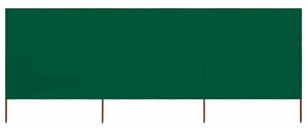 Vjetrobran s 3 panela od tkanine 400 x 80 cm zeleni - Zelena / 400 x 80 cm
