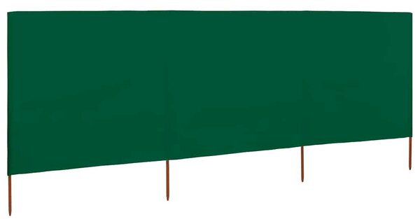 Vjetrobran s 3 panela od tkanine 400 x 80 cm zeleni - Zelena / 400 x 80 cm