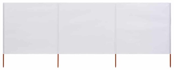 Vjetrobran s 3 panela od tkanine 400 x 160 cm pješčano bijeli - Bijela / 400 x 160 cm
