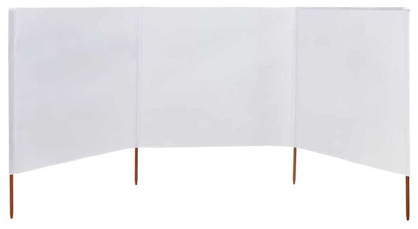 Vjetrobran s 3 panela od tkanine 400 x 160 cm pješčano bijeli - Bijela / 400 x 160 cm