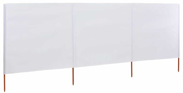 Vjetrobran s 3 panela od tkanine 400 x 160 cm pješčano bijeli - Bijela / 400 x 160 cm