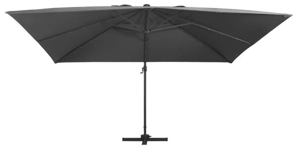 Konzolni vrtni suncobran LED sa stupom 400 x 300 cm antracit - Antracitno siva / 400 x 300 cm (7 x 5 cm)