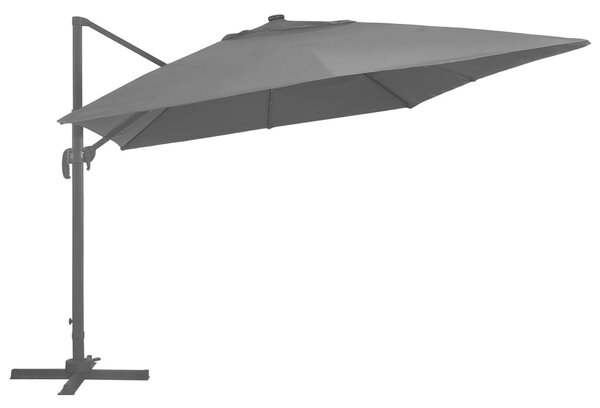 Konzolni vrtni suncobran LED sa stupom 400 x 300 cm antracit - Antracitno siva / 400 x 300 cm (7 x 5 cm)