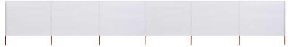 Vjetrobran sa 6 panela od tkanine 800 x 120 cm pješčano bijeli - Bijela / 800 x 120 cm