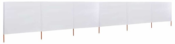 Vjetrobran sa 6 panela od tkanine 800 x 120 cm pješčano bijeli - Bijela / 800 x 120 cm