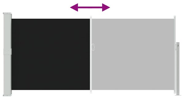 Uvlačiva bočna tenda 140 x 300 cm crna - Crna / 140 x 300 cm