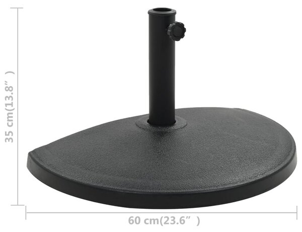 Stalak za suncobran od poliesterske smole polukružni 15 kg crni - Crna / N/A