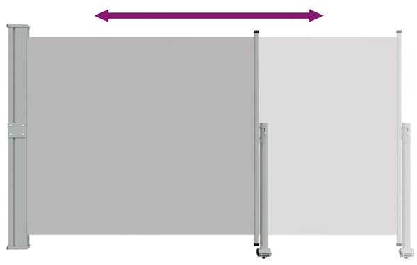 Uvlačiva bočna tenda za terasu 140 x 300 cm siva - Siva / 140 x 300 cm