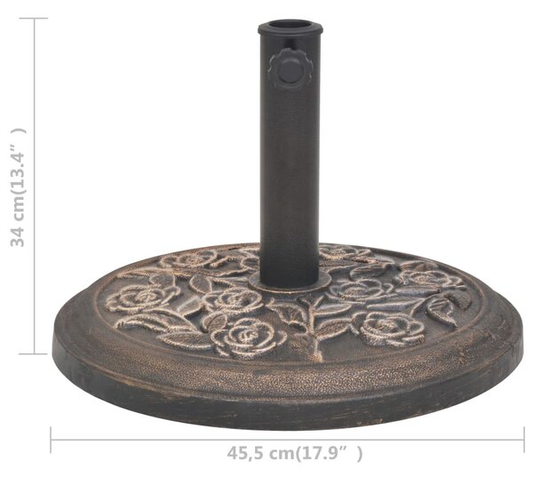 Stalak za Suncobran od Smole Okrugli Boja Bronce 9 kg - Smeđa / N/A