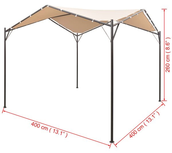 Sjenica/paviljon/šator/nadstrešnica 4 x 4 m čelični bež - Bež / 4 x 4 m