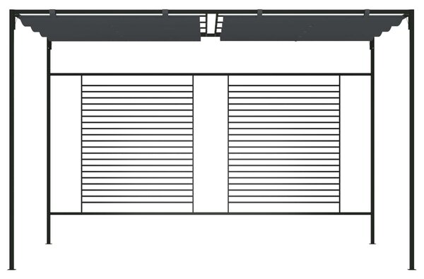 Sjenica s pomičnim krovom 4 x 3 x 2,3 m antracit 180 g/m² - Antracitno siva / N/A
