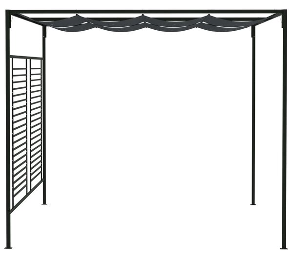 Sjenica s pomičnim krovom 4 x 3 x 2,3 m antracit 180 g/m² - Antracitno siva / N/A