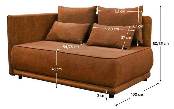 Sofa Lestat (terakota) (L)