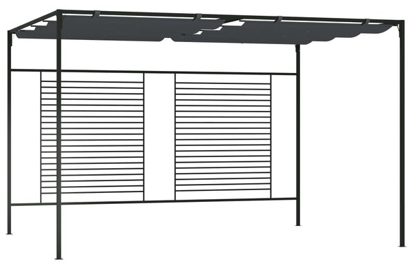 Sjenica s pomičnim krovom 4 x 3 x 2,3 m antracit 180 g/m² - Antracitno siva / N/A