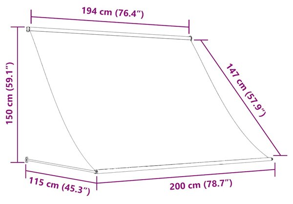 Tenda na uvlačenje 200 x 150 cm antracit - Antracitno siva / 200 x 150 cm