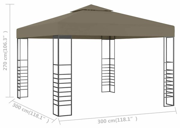 Vrtni šator 3 x 3 m smeđe-sivi 180 g/m² - Tupe / N/A