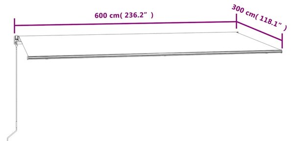 Tenda na automatsko uvlačenje 600 x 300 cm narančasto-smeđa - Šarena / 600 x 300 cm