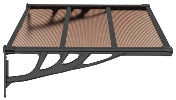 Nadstrešnica za vrata crna 122x90 cm polikarbonatna - Crna / 122 x 90 cm