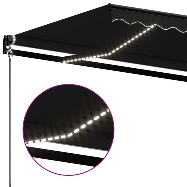 Tenda na ručno uvlačenje s LED svjetlima 600x350 cm antracit - Antracitno siva / 600 x 350 cm