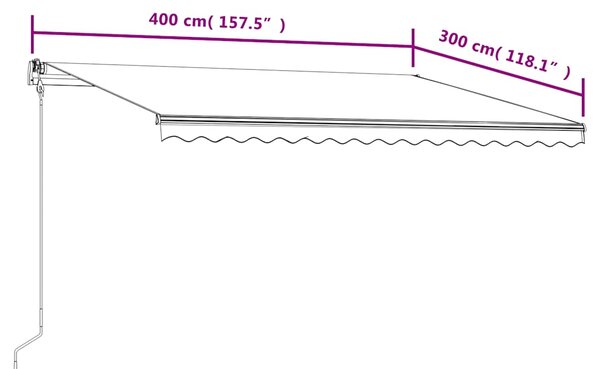 Tenda na automatsko uvlačenje 400 x 300 cm narančasto-smeđa - Šarena / 400 x 300 cm