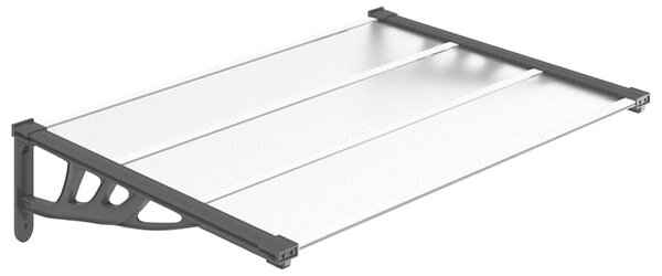 Nadstrešnica za vrata crna i prozirna 122 x 90 cm polikarbonat - Prozirna / 122 x 90 cm