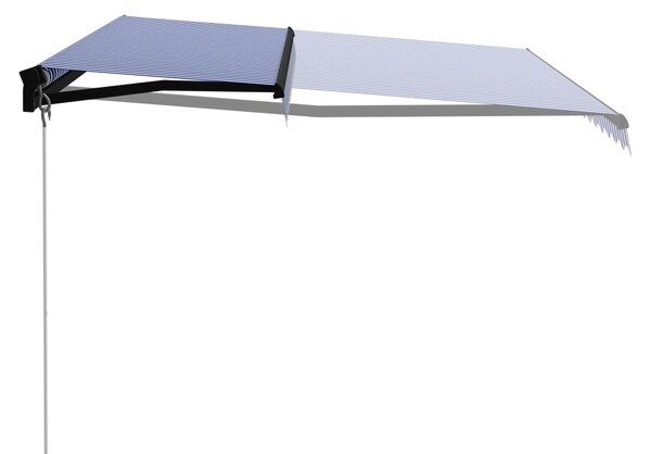 Tenda na ručno uvlačenje 450 x 300 cm plavo-bijela - Plava / 450 x 300 cm