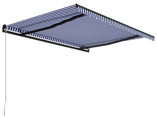 Tenda na ručno uvlačenje 450 x 300 cm plavo-bijela - Plava / 450 x 300 cm