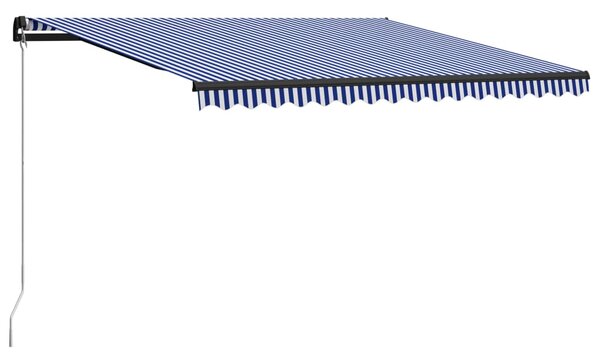 Tenda na ručno uvlačenje 450 x 300 cm plavo-bijela - Plava / 450 x 300 cm
