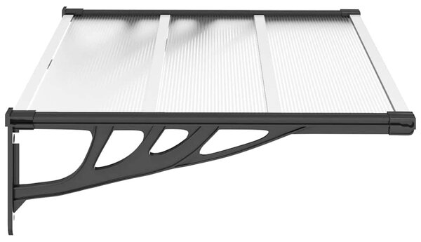 Nadstrešnica za vrata crna i prozirna 122 x 90 cm polikarbonat - Prozirna / 122 x 90 cm