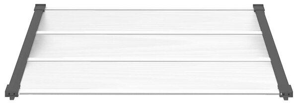 Nadstrešnica za vrata crna i prozirna 122 x 90 cm polikarbonat - Prozirna / 122 x 90 cm
