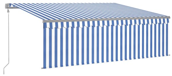 Automatska tenda na uvlačenje s roletom 4,5 x 3 m plavo-bijela - Plava / 4.5 x 3 m