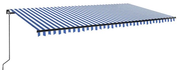 Tenda na ručno uvlačenje s LED svjetlom 600x300 cm plavo-bijela - Plava / 600 x 300 cm
