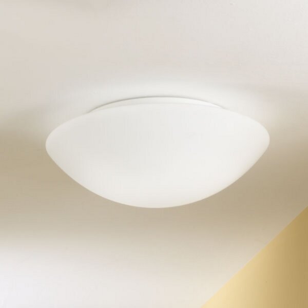 Fabas Luce Pandora stropna svjetiljka, Ø 25 cm, staklo, bijela, prigušiva, Bijela, Dnevni boravak/blagovaonica, Staklo