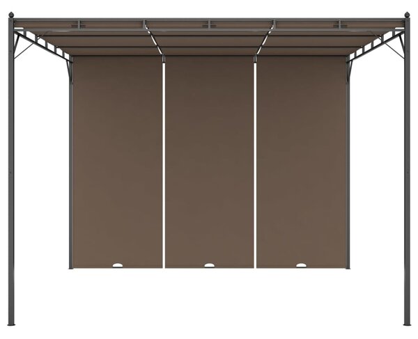 Vrtna sjenica s bočnim zastorom 3 x 3 x 2,25 m smeđe-siva - Tupe / 3 x 3 x 2.25 m