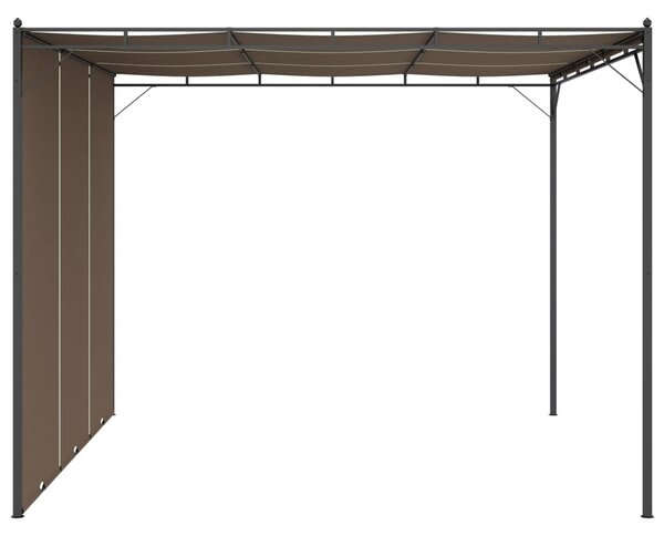 Vrtna sjenica s bočnim zastorom 3 x 3 x 2,25 m smeđe-siva - Tupe / 3 x 3 x 2.25 m