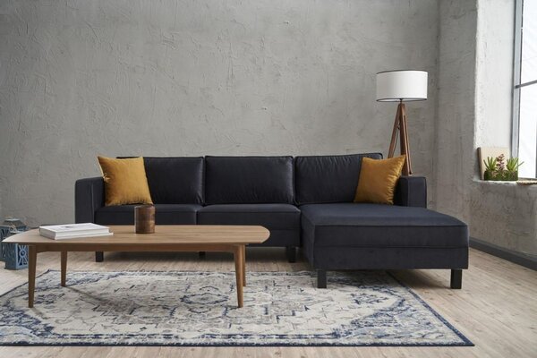 Atelier Del Sofa Kutna garnitura, Antracit, Kale Velvet Right - Anthracite