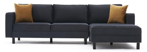 Atelier Del Sofa Kutna garnitura, Antracit, Kale Velvet Right - Anthracite