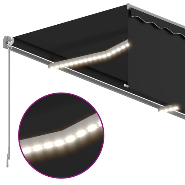 Automatska tenda s roletom i senzorom LED 4 x 3 m antracit - Antracitno siva / 4 x 3 m