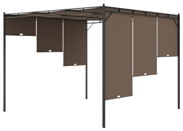 Vrtna sjenica s bočnim zastorom 3 x 3 x 2,25 m smeđe-siva - Tupe / 3 x 3 x 2.25 m
