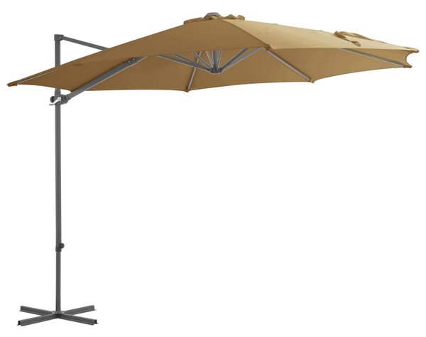 Konzolni vrtni suncobran s čeličnim stupom 300 cm smeđesiva - Tupe / 300 x 255 cm