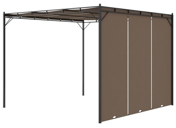 Vrtna sjenica s bočnim zastorom 3 x 3 x 2,25 m smeđe-siva - Tupe / 3 x 3 x 2.25 m