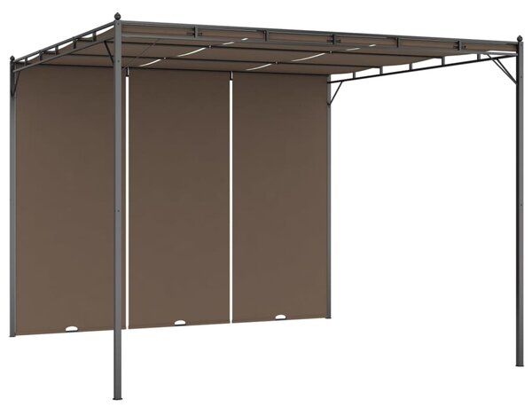 Vrtna sjenica s bočnim zastorom 3 x 3 x 2,25 m smeđe-siva - Tupe / 3 x 3 x 2.25 m