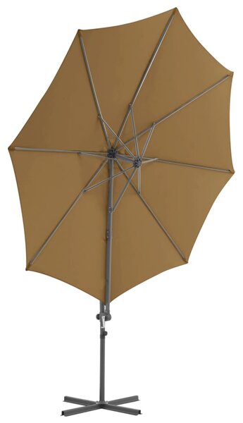 Konzolni vrtni suncobran s čeličnim stupom 300 cm smeđesiva - Tupe / 300 x 255 cm