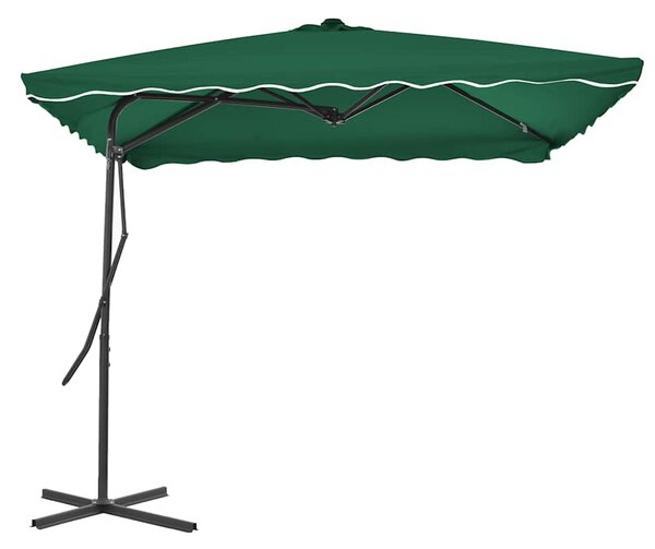 Vanjski suncobran s čeličnim stupom 250 x 250 cm zeleni - Zelena / N/A